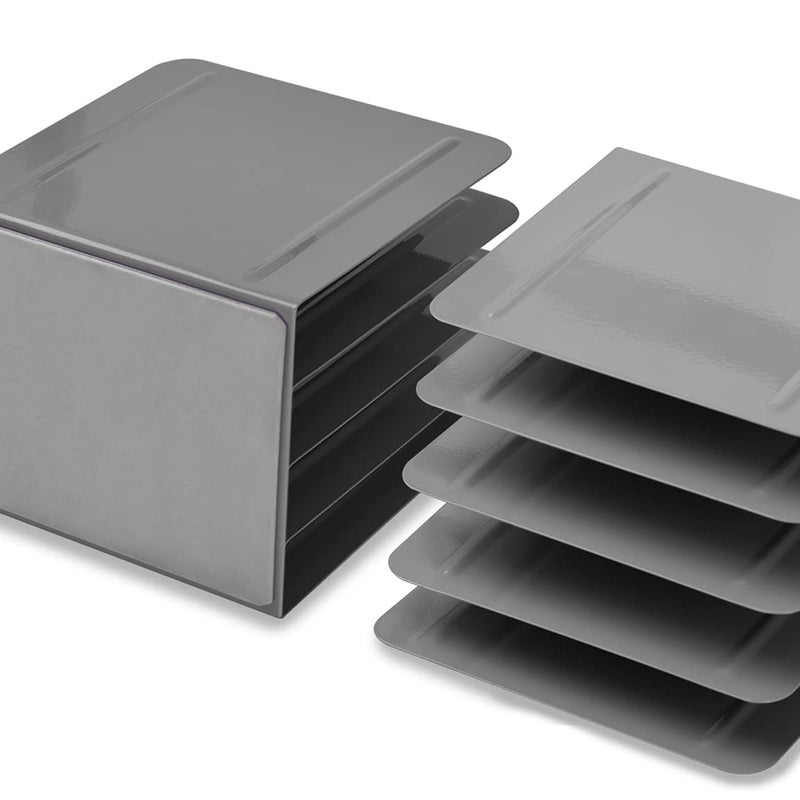 Acrimet 4-Section Vertical Metal File Sorter, Desktop File Organizer for Papers, Folders & Documents, Space-Saving Office Organizer, Silver - Image 2